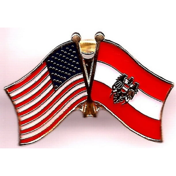 AUSTRIAN FLAG FLAG OF AUSTRIA CAR GRILLE BADGE EMBLEM